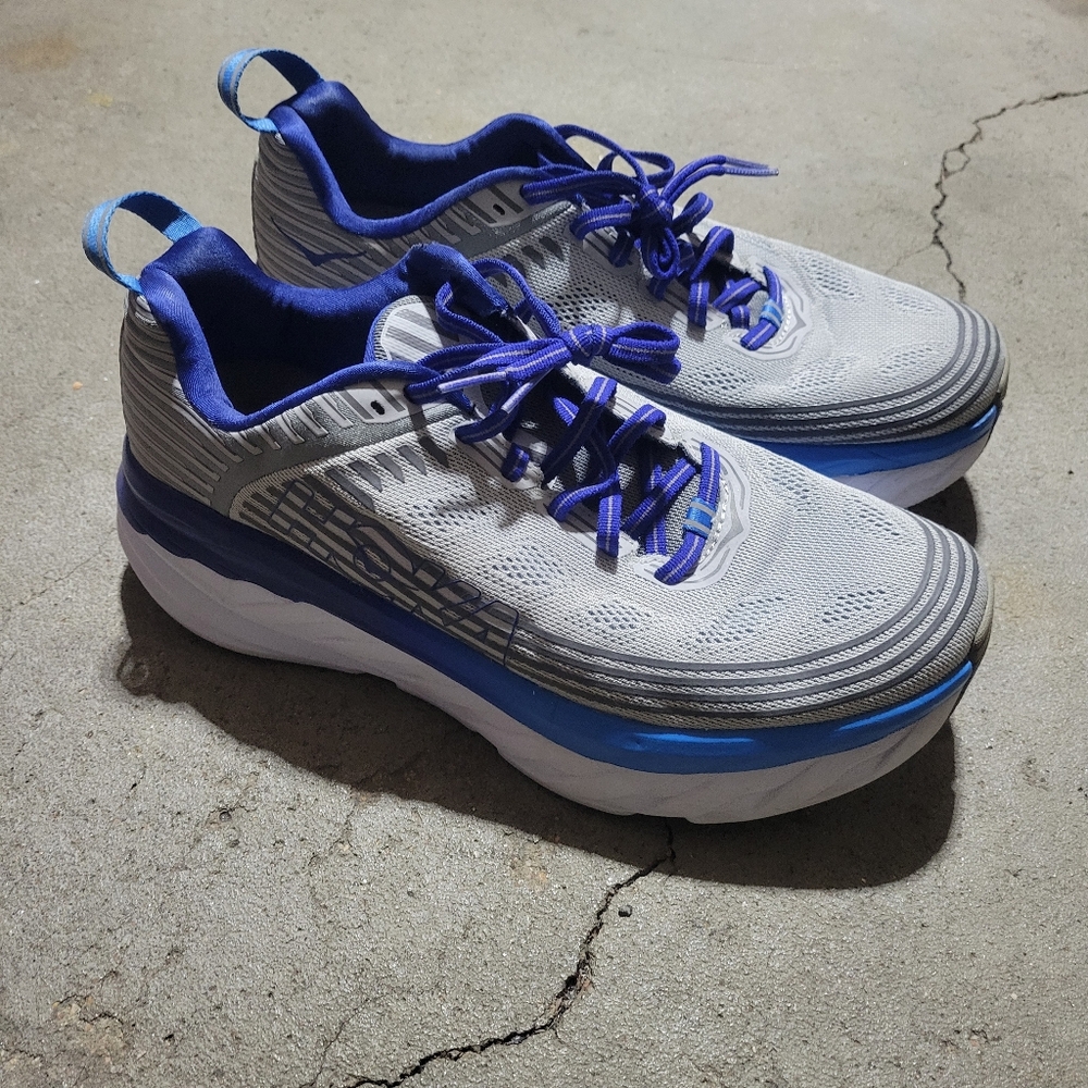 Hoka One One Mens Bondi 6 Size 9 Gray And Blue